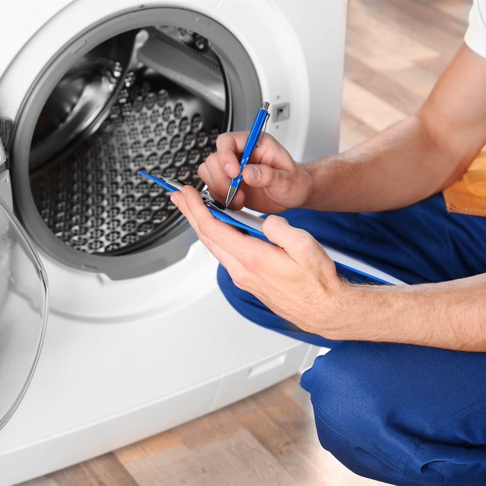 Checking a washing machine drum