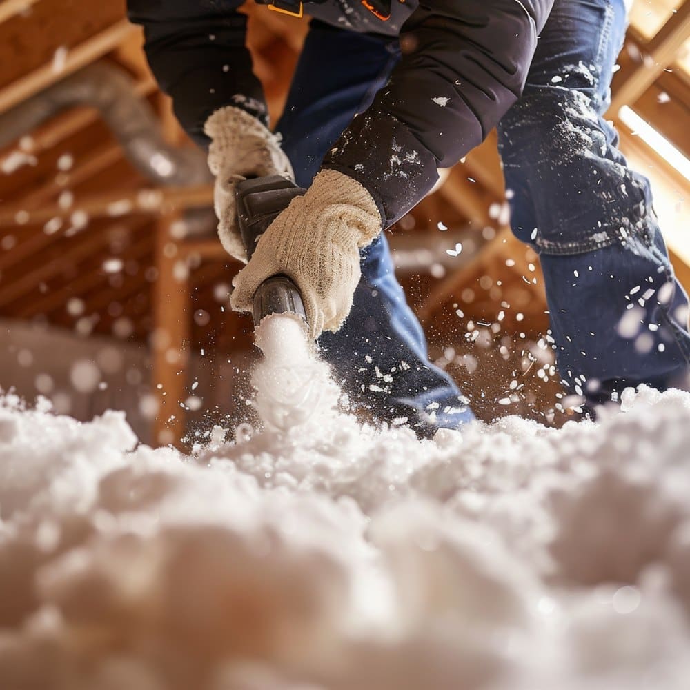 Spreading blown in attic insulation
